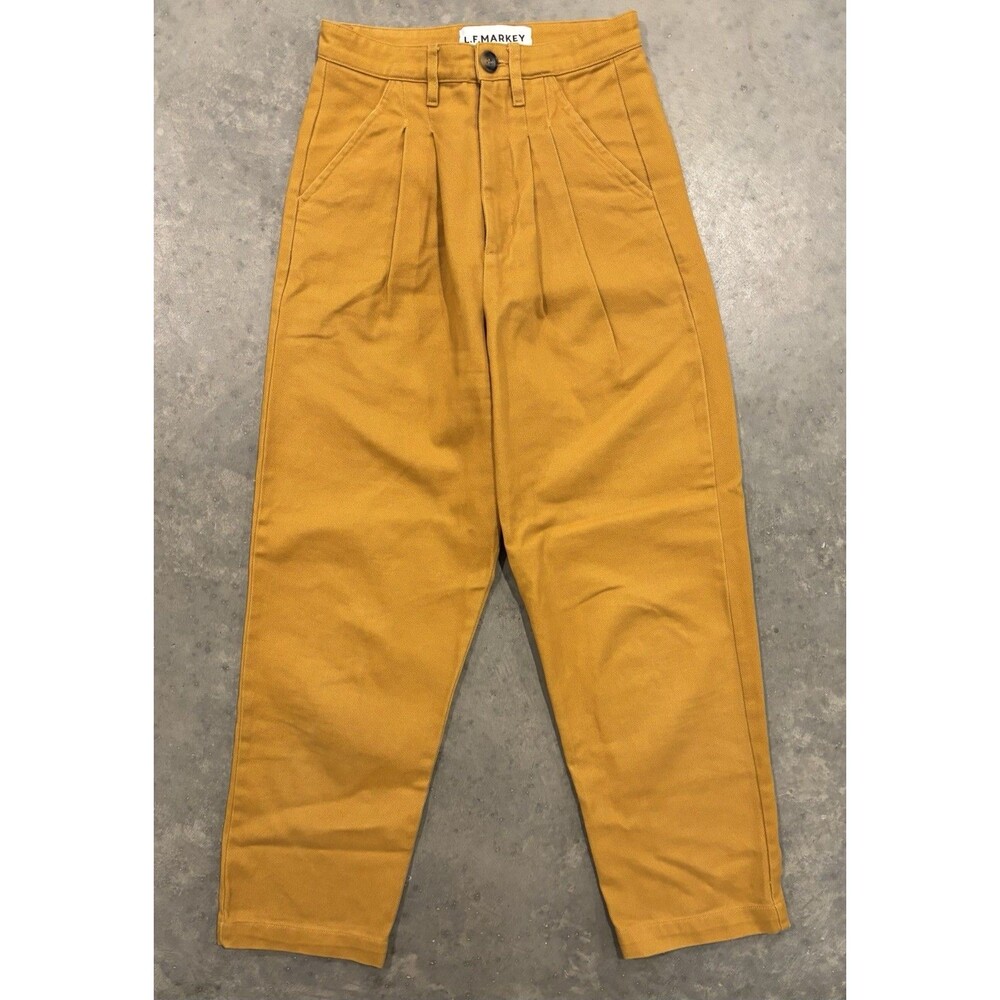LF Markey Pleated Pants Women’s Sz 0 Trousers Slacks Casual Mustard Wide Leg